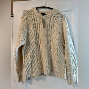 J Crew fisherman knit sweater, new with tags